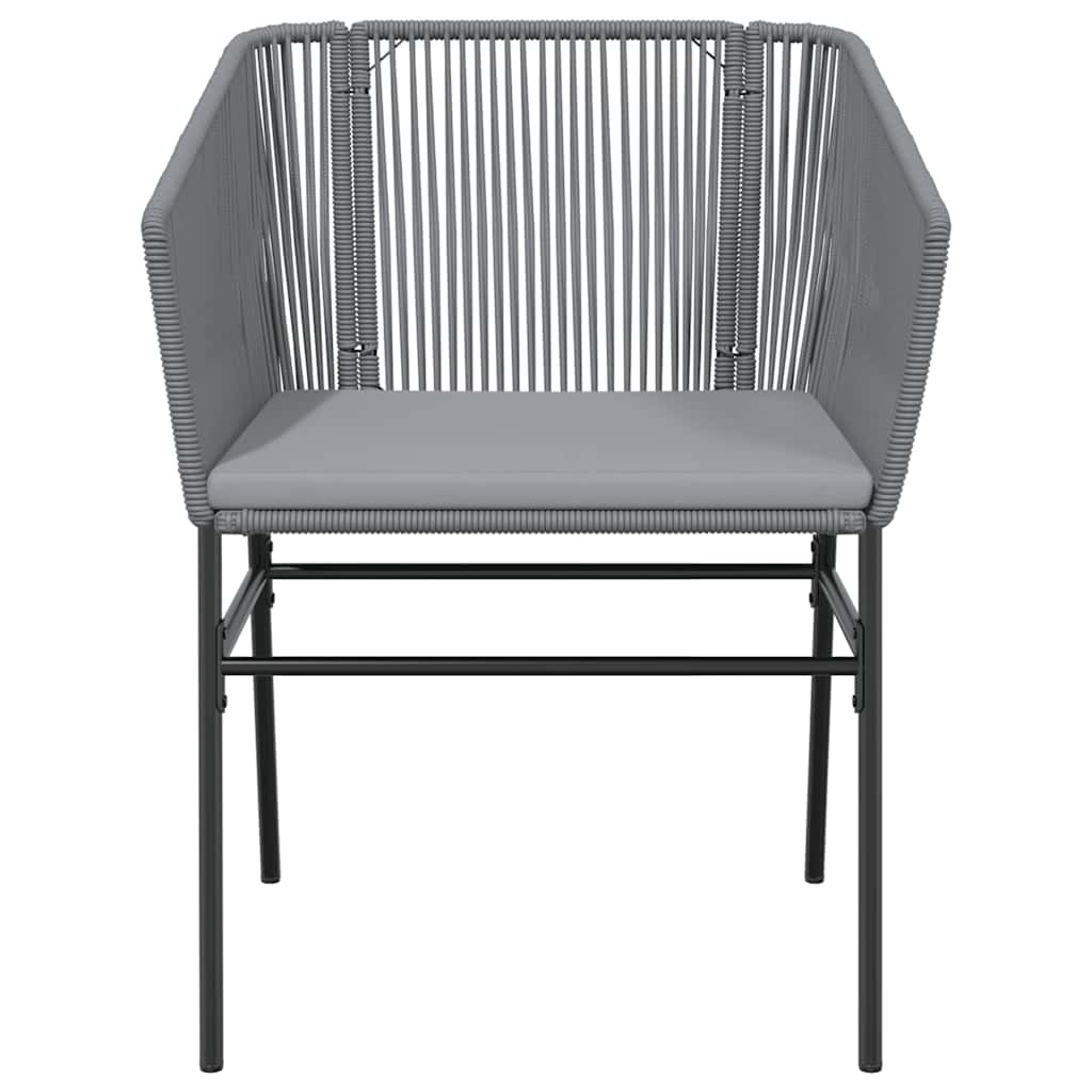 5 részes szürke polyrattan üveg kerti étkezőgarnitúra párnával 5