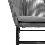 5 részes szürke polyrattan üveg kerti étkezőgarnitúra párnával 8