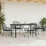 5 részes fekete polyrattan üveg kerti étkezőgarnitúra 3