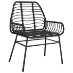 5 részes fekete polyrattan üveg kerti étkezőgarnitúra 4