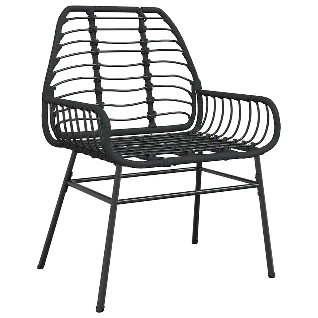 5 részes fekete polyrattan üveg kerti étkezőgarnitúra 4