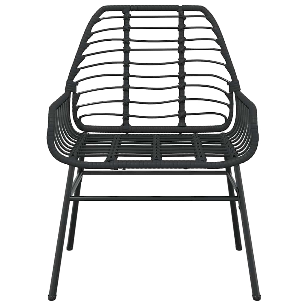 5 részes fekete polyrattan üveg kerti étkezőgarnitúra 6