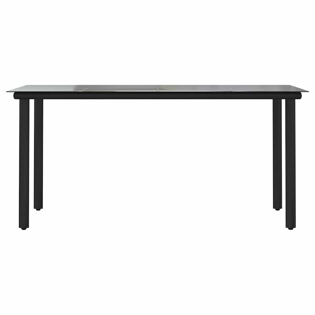 5 részes fekete polyrattan üveg kerti étkezőgarnitúra 7