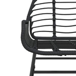 5 részes fekete polyrattan üveg kerti étkezőgarnitúra 8