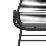 5 részes fekete polyrattan üveg kerti étkezőgarnitúra párnákkal 8