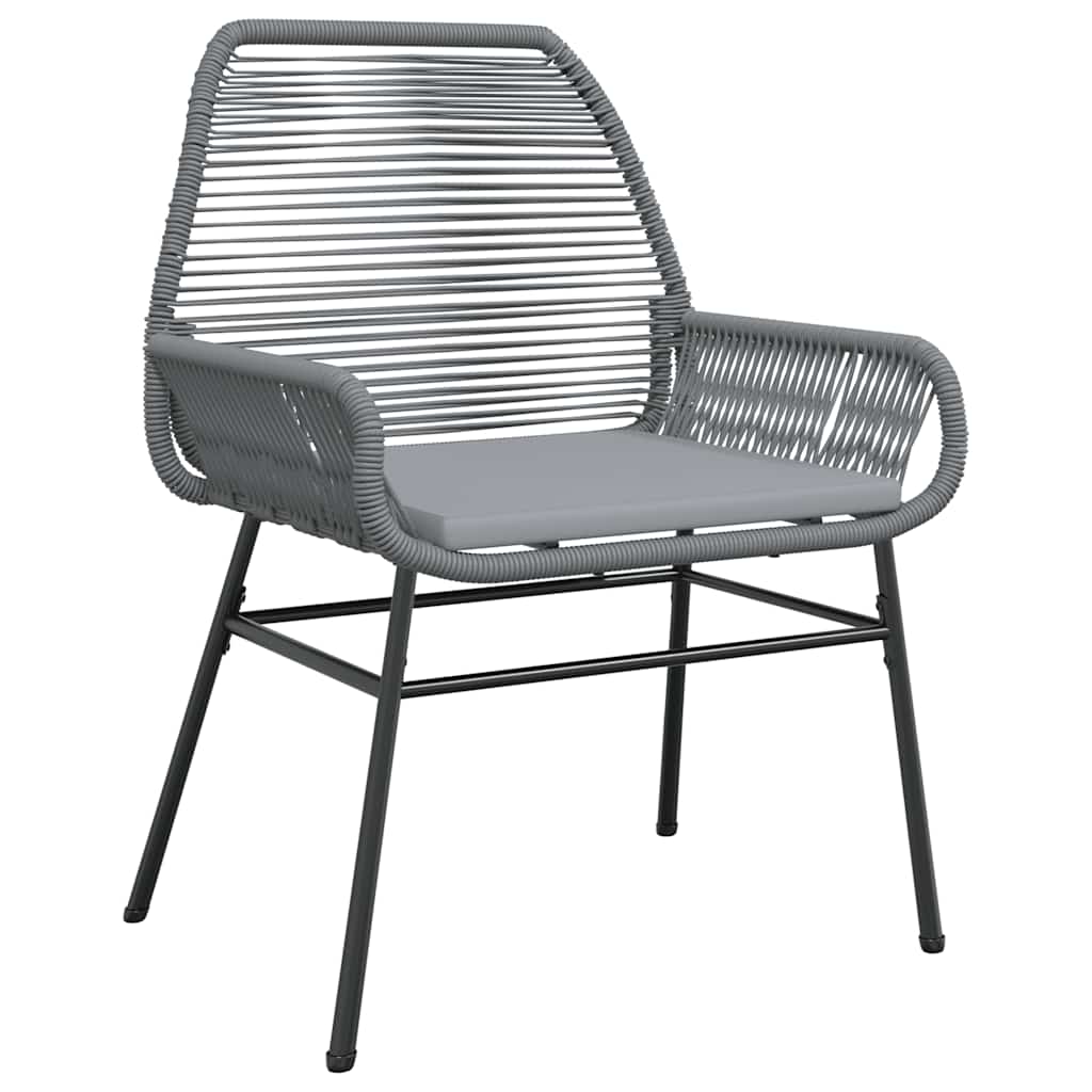 5 részes szürke polyrattan üveg kerti étkezőgarnitúra párnával 4