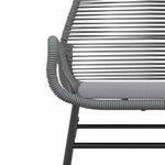 5 részes szürke polyrattan üveg kerti étkezőgarnitúra párnával 8