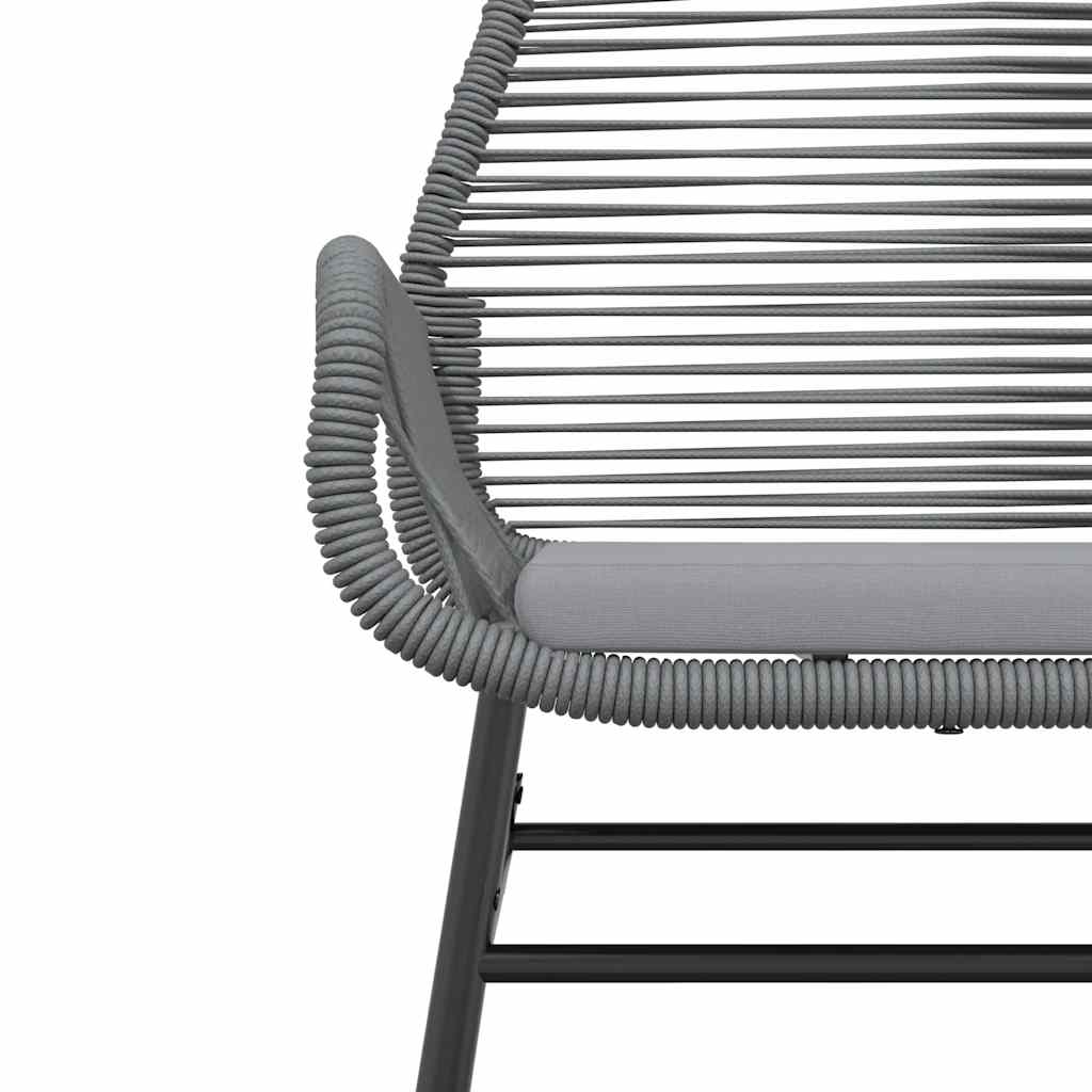 5 részes szürke polyrattan üveg kerti étkezőgarnitúra párnával 8