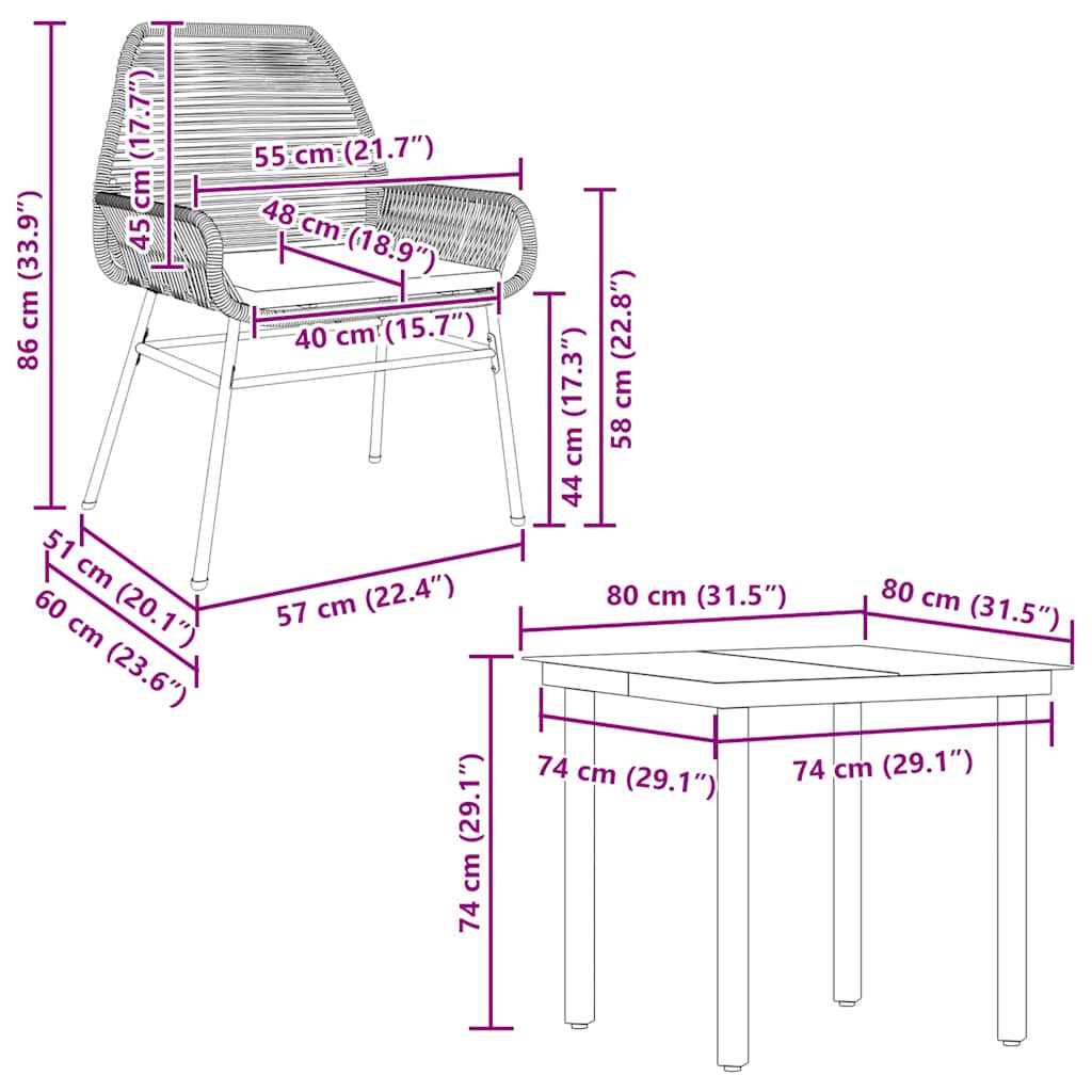 5 részes szürke polyrattan üveg kerti étkezőgarnitúra párnával 10