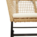 5 észes barna polyrattan üveg kerti étkezőgarnitúra párnával 8