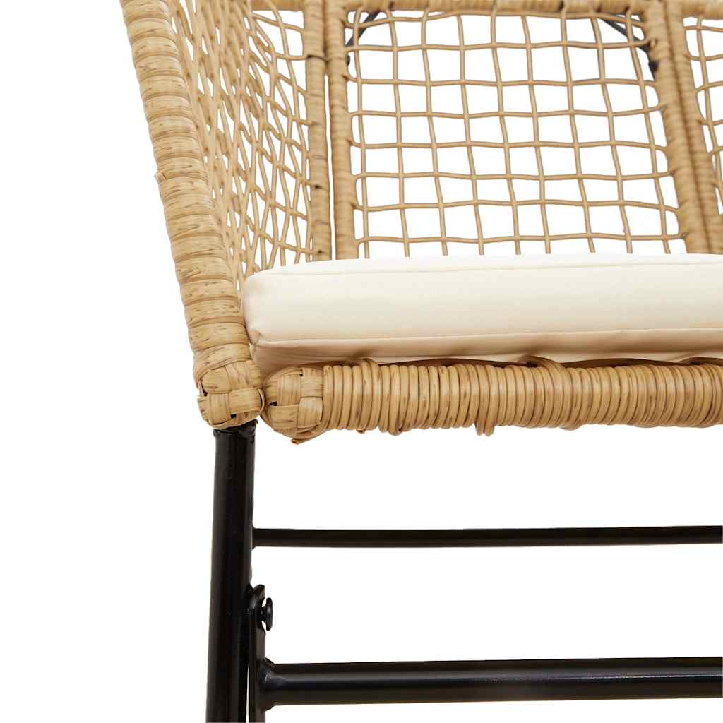 5 észes barna polyrattan üveg kerti étkezőgarnitúra párnával 8