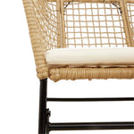 9 észes barna polyrattan üveg kerti étkezőgarnitúra párnával 8