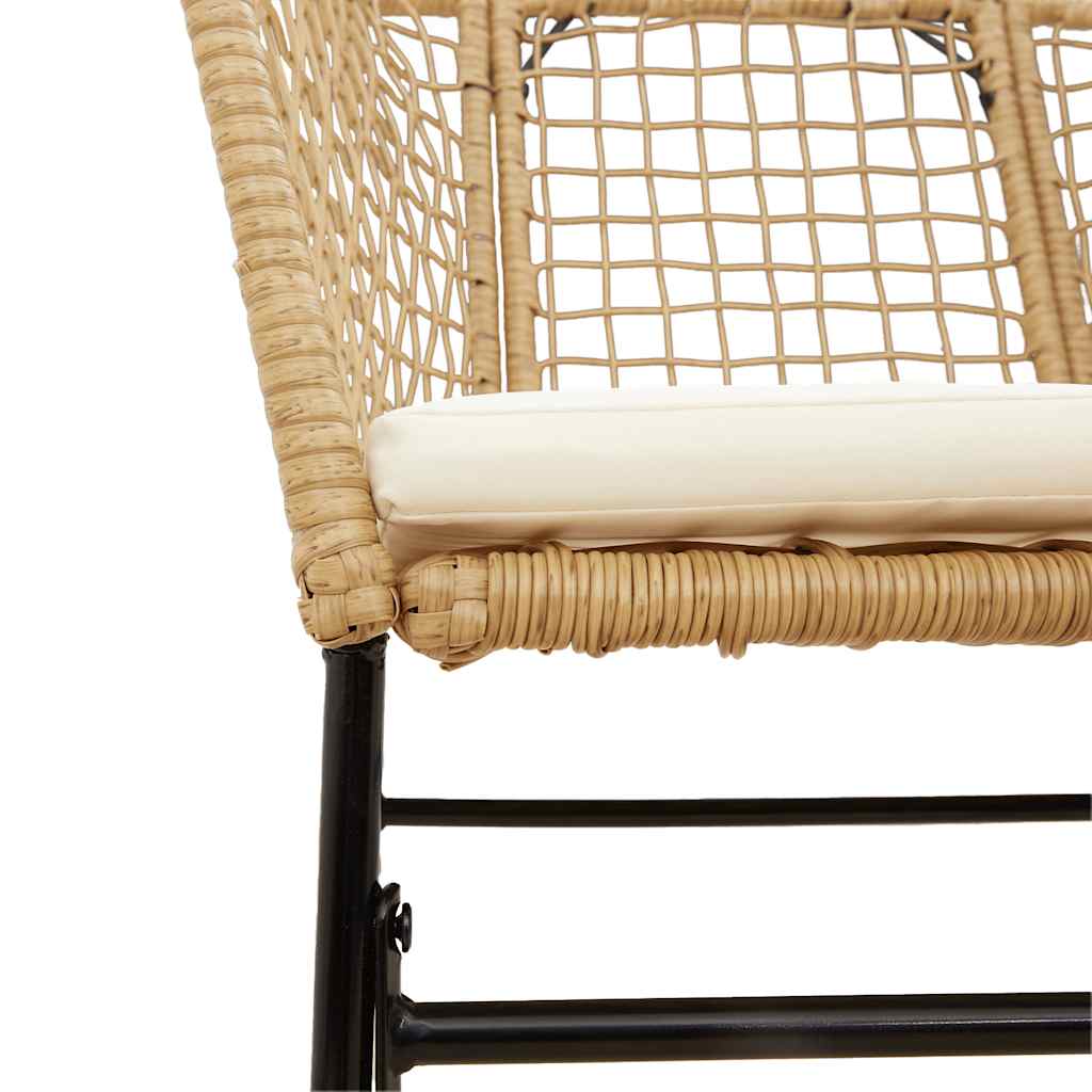 9 észes barna polyrattan üveg kerti étkezőgarnitúra párnával 8