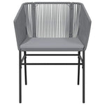 5 részes szürke polyrattan üveg kerti étkezőgarnitúra párnával 7