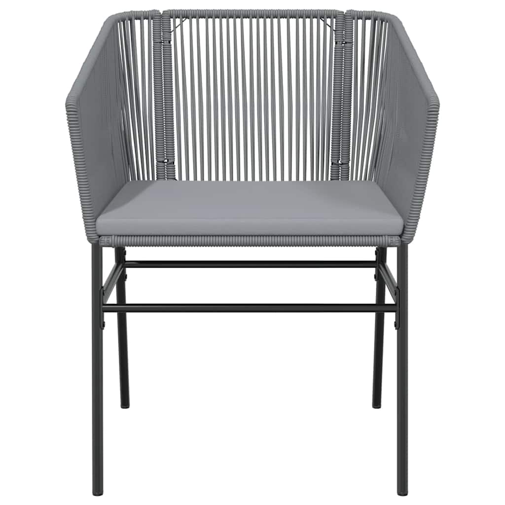 5 részes szürke polyrattan üveg kerti étkezőgarnitúra párnával 7