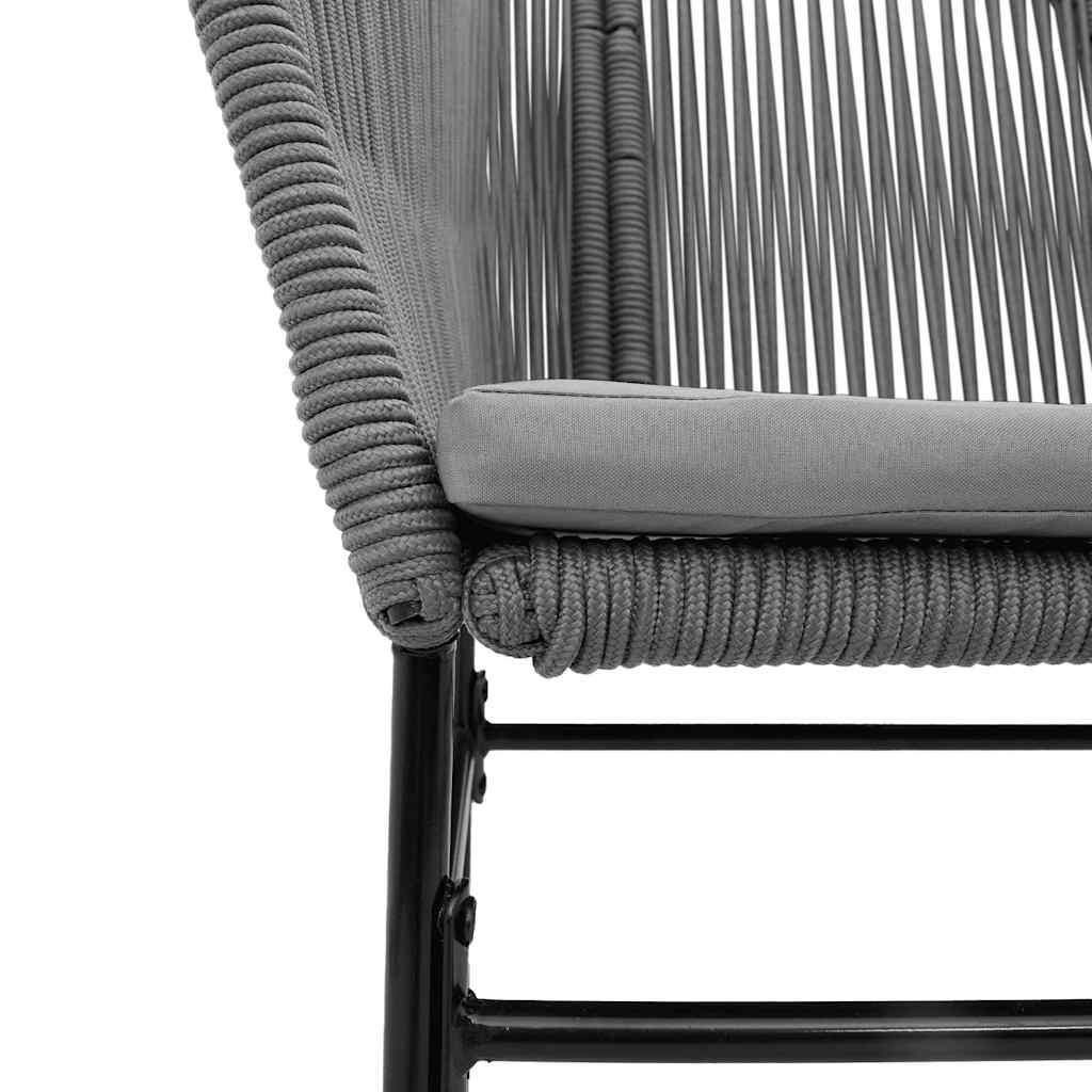 5 részes szürke polyrattan üveg kerti étkezőgarnitúra párnával 8