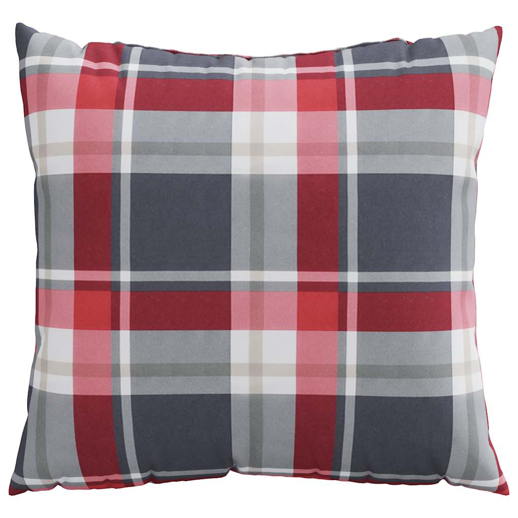 4 db piros kockás mintás kanapépárna 60 x 60 cm szövet 5