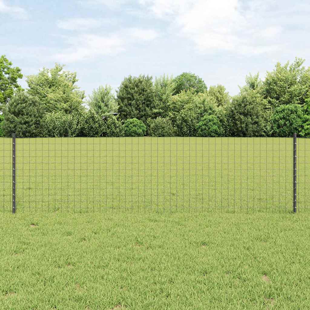 Beágyazott kerítésoszlop 5 db Szürke 100 cm Porszórt acél