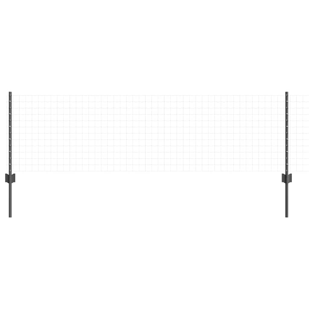 Beágyazott kerítésoszlop 5 db Szürke 100 cm Porszórt acél 3