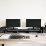 Fekete tölgyfa állítható monitorállvány 80 x 24 x 10,5 cm 3