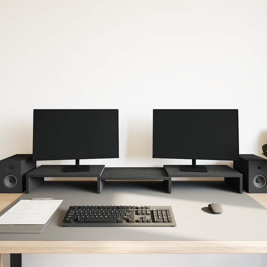 Fekete tölgyfa állítható monitorállvány 80 x 24 x 10,5 cm 3