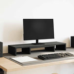 Fekete tölgyfa állítható monitorállvány 80 x 24 x 10,5 cm
