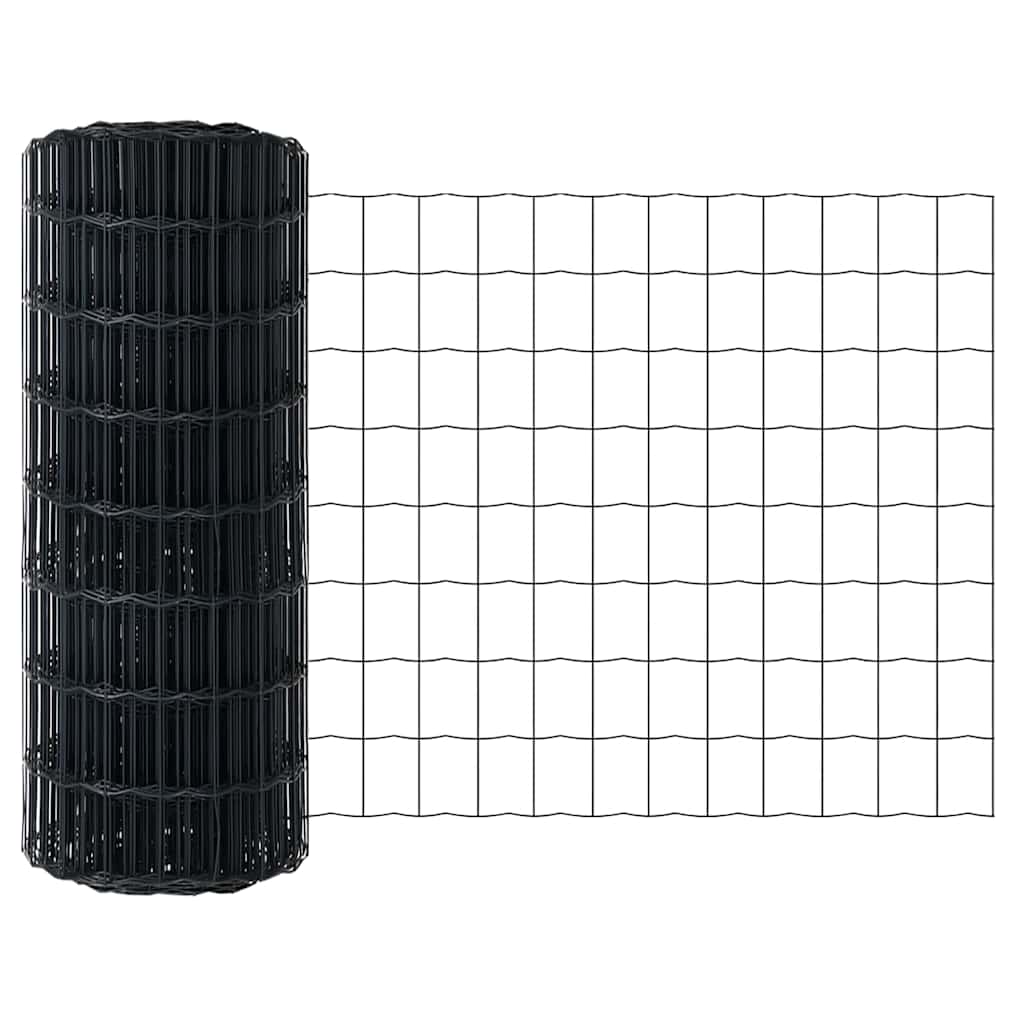 Európai kerítés oszloppal 10 x 0,6 m PVC-bevonatos acél Szürke 6