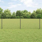 Drótkerítés oszloppal 10 x 0,6 m PVC-bevonatos acél Szürke Háló
