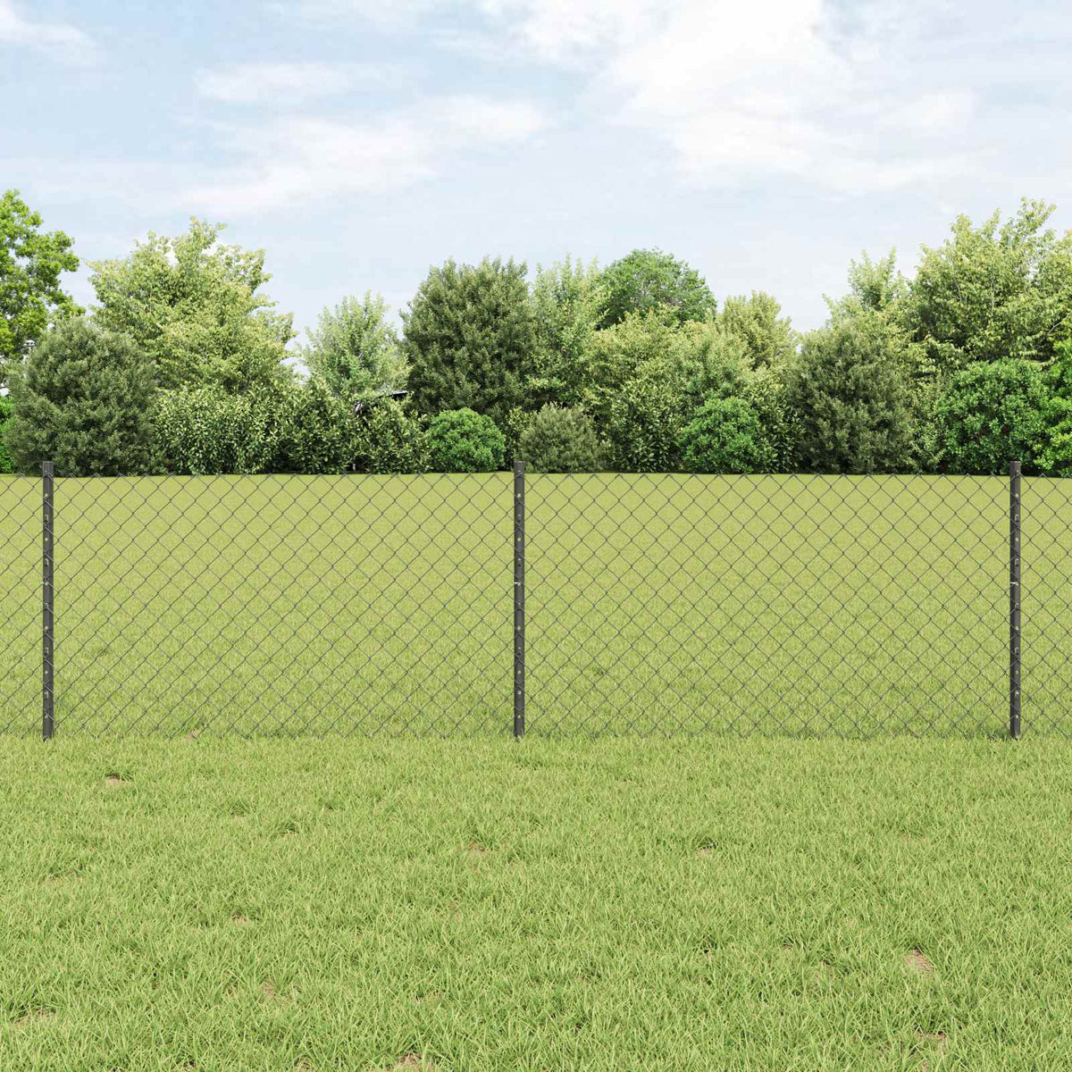 Drótkerítés oszloppal 10 x 0,6 m PVC-bevonatos acél Szürke Háló