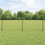 Drótkerítés oszloppal 10 x 0,6 m PVC-bevonatos acél Szürke Háló