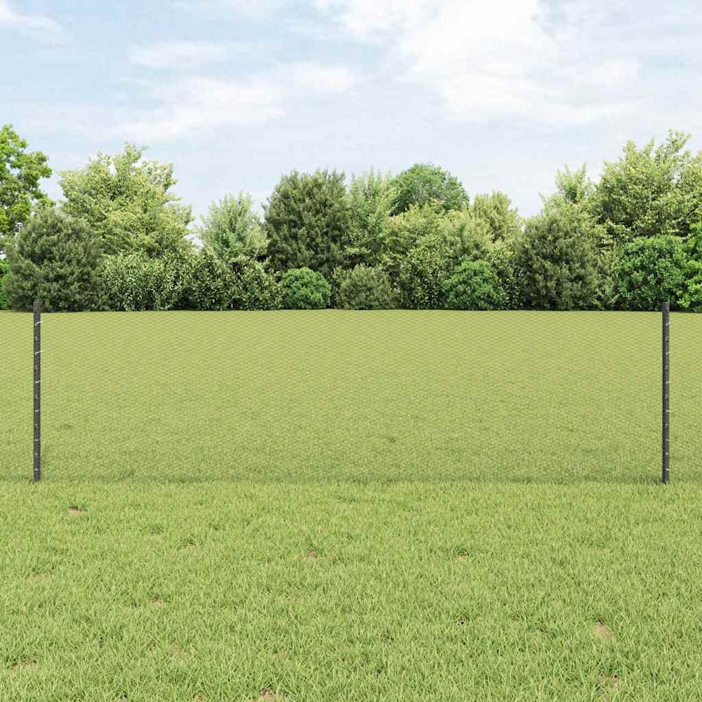 Hatszögletű kerítés oszlopokkal 10 x 0,6 m PVC-bevonatos acél