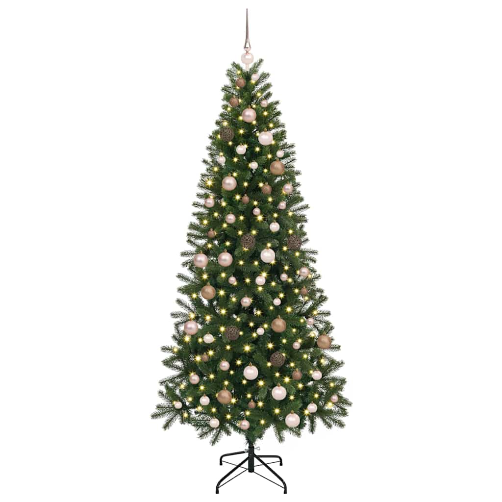 Mű karácsonyfa 300 LED-del állvánnyal Zöld 210 cm PE és PVC 3