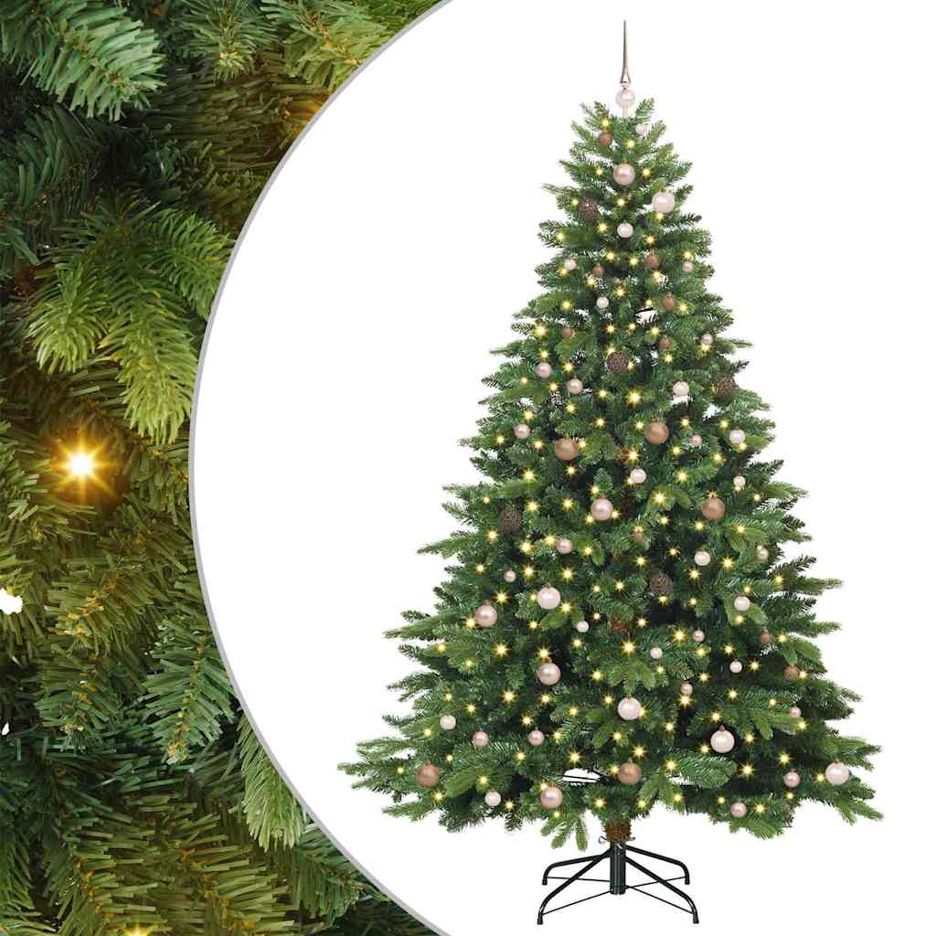 Mű karácsonyfa 300 LED-del állvánnyal Zöld 240 cm PE és PVC 2