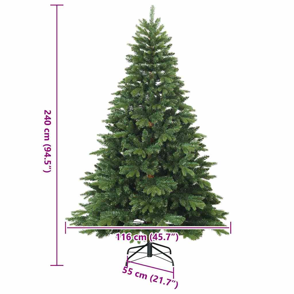 Mű karácsonyfa 300 LED-del állvánnyal Zöld 240 cm PE és PVC 19