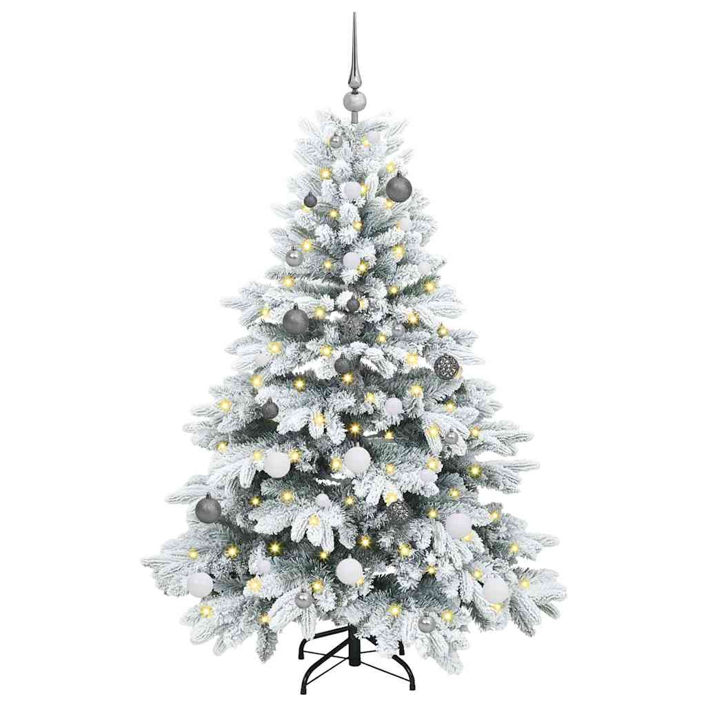 Mű karácsonyfa 150 LED-del állvánnyal Fehér 150 cm PE és PVC 3
