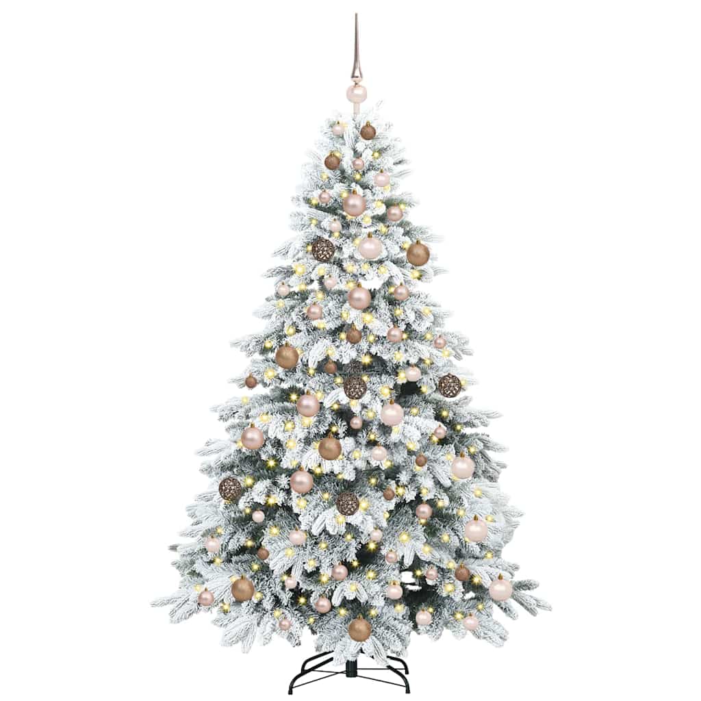 Mű karácsonyfa 300 LED-del állvánnyal Fehér 180 cm PE és PVC 3