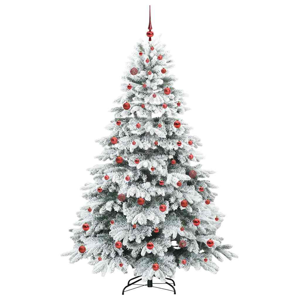 Mű karácsonyfa 300 LED-del állvánnyal Fehér 210 cm PE és PVC 4