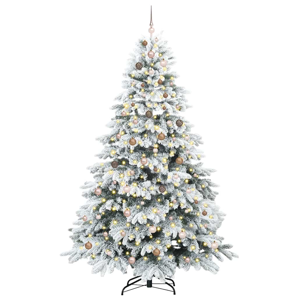 Mű karácsonyfa 300 LED-del állvánnyal Fehér 240 cm PE és PVC 3