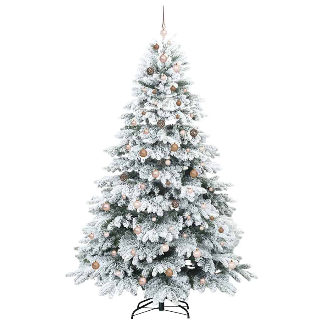 Mű karácsonyfa 300 LED-del állvánnyal Fehér 240 cm PE és PVC 4