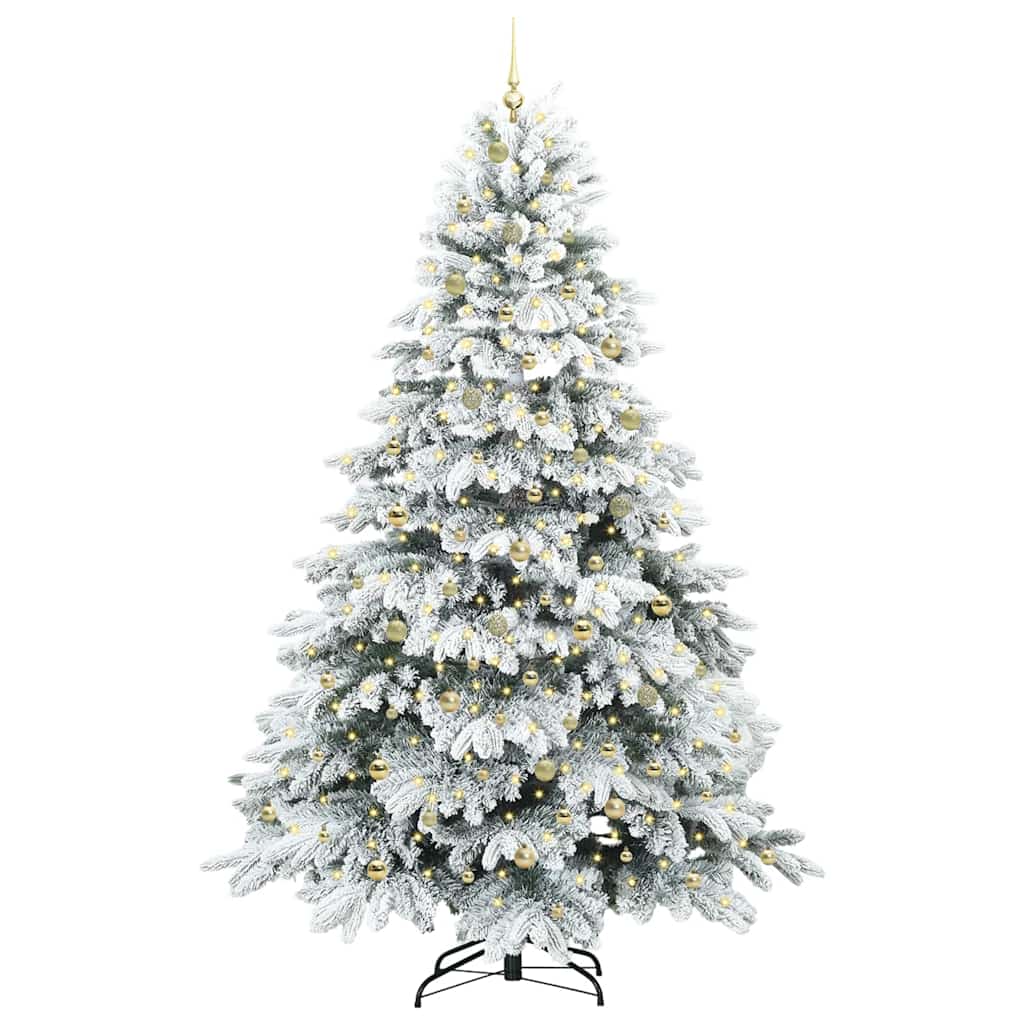 Mű karácsonyfa 300 LED-del állvánnyal Fehér 240 cm PE és PVC 3