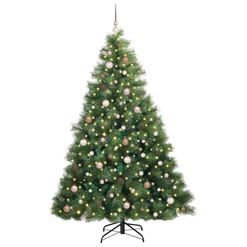 Mű karácsonyfa 300 LED-del állvánnyal Zöld 210 cm PE és PVC 3