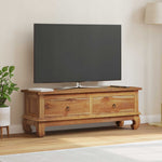 TV állvány fiókkal Természetes 110 x 35 x 40 cm Tömör Teakfa