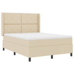 Boxrugós ágy párnával fejtámlával Krém 200 x 140 cm szövet 4