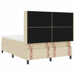 Boxrugós ágy párnával fejtámlával Krém 200 x 140 cm szövet 9