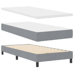 Boxrugós ágy matracmal leddel Világosszürke 100 x 200 cm szövet 6