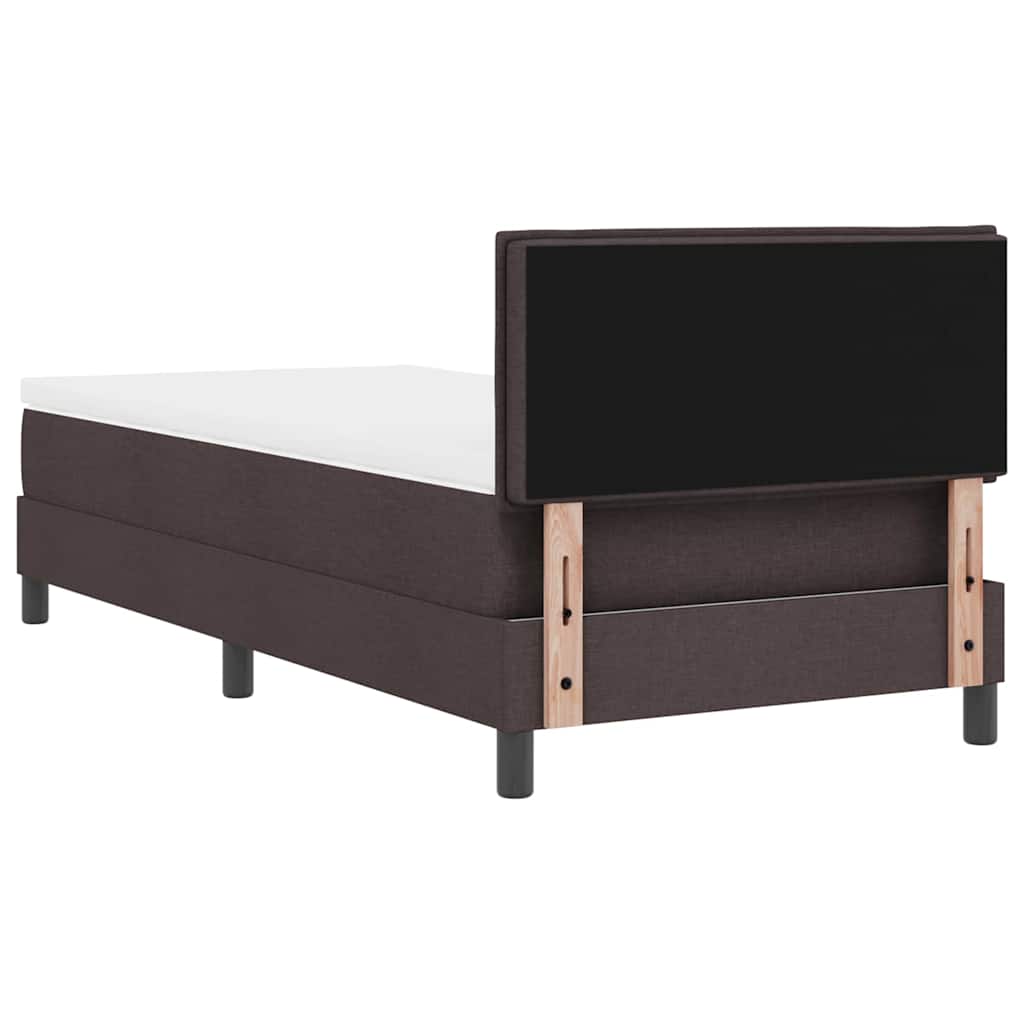 Boxrugós ágy matracmal leddel Sötét Barna 100 x 200 cm szövet 10