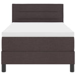 Boxrugós ágy matracmal leddel Sötét Barna 100 x 200 cm szövet 8