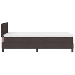 Boxrugós ágy matracmal leddel Sötét Barna 100 x 200 cm szövet 9
