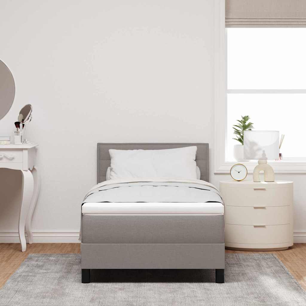 Boxrugós ágy LED szalagokkal Tópszínű 100 x 200 cm szövet 4