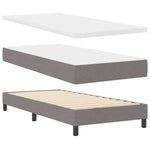 Boxrugós ágy LED szalagokkal Tópszínű 100 x 200 cm szövet 6